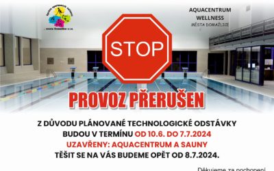 Omezení provozu v Aquacentru a sauně